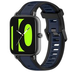 Per Xiaomi Haylou RS4 LS12 cinturino in silicone strutturato bicolore da 22 mm (blu notte + nero)