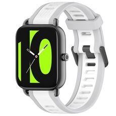 Per Xiaomi Haylou RS4 LS12 cinturino in silicone strutturato bicolore da 22 mm (bianco + grigio)