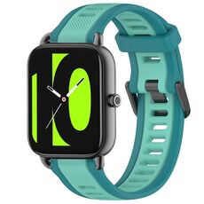 Per Xiaomi Haylou RS4 LS12 cinturino in silicone strutturato bicolore da 22 mm (verde acqua)