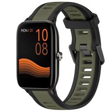 Per Xiaomi Haylou GST LS09B cinturino in silicone strutturato bicolore da 22 mm (verde + nero)