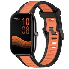 Per Xiaomi Haylou GST LS09B cinturino in silicone strutturato bicolore da 22 mm (arancione + nero)