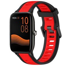 Per Xiaomi Haylou GST LS09B cinturino in silicone strutturato bicolore da 22 mm (rosso + nero)
