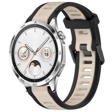 Per Huawei Watch GT4 46mm 22mm cinturino in silicone strutturato bicolore (Starlight + nero)