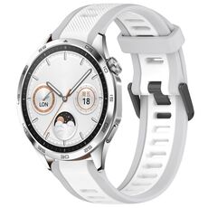 Per Huawei Watch GT4 46mm 22mm cinturino in silicone strutturato bicolore (bianco + grigio)