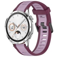 Per Huawei Watch GT4 46mm 22mm cinturino in silicone strutturato bicolore (viola)