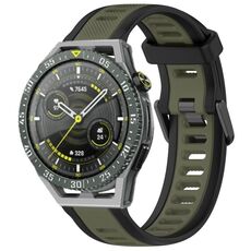 Per Huawei Watch GT3 SE cinturino in silicone strutturato bicolore da 22 mm (verde + nero)