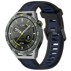Per Huawei Watch GT3 SE cinturino in silicone strutturato bicolore da 22 mm (blu notte + nero)