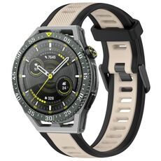 Per Huawei Watch GT3 SE 22mm cinturino in silicone strutturato bicolore (Starlight + nero)