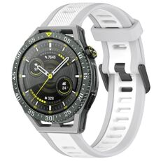Per Huawei Watch GT3 SE cinturino in silicone strutturato bicolore da 22 mm (bianco + grigio)