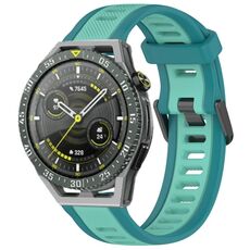 Per Huawei Watch GT3 SE 22mm cinturino in silicone strutturato bicolore (verde acqua)