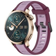 Cinturino per orologio in silicone strutturato bicolore per Honor Watch 4 Pro 22 mm (viola)