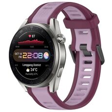 Per Huawei Watch 3 Pro Nuovo cinturino in silicone strutturato bicolore da 22 mm (viola)