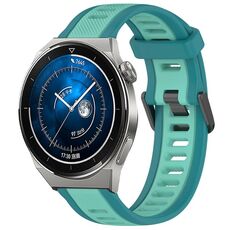 Per Huawei Watch GT3 Pro 46mm 22mm cinturino in silicone strutturato bicolore (verde acqua)