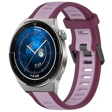 Per Huawei Watch GT3 Pro 46mm 22mm cinturino in silicone strutturato bicolore (viola)