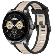 Per Huawei Watch Buds cinturino in silicone strutturato bicolore da 22 mm (Starlight + nero)