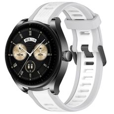 Per Huawei Watch Buds cinturino in silicone strutturato bicolore da 22 mm (bianco + grigio)