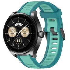 Per Huawei Watch Buds cinturino in silicone strutturato bicolore da 22 mm (verde acqua)