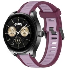 Per Huawei Watch Buds cinturino in silicone strutturato bicolore da 22 mm (viola)