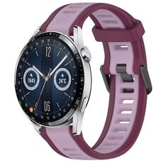 Per Huawei Watch GT3 46mm 22mm cinturino in silicone strutturato bicolore (viola)