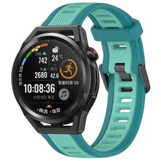 Per Huawei Watch GT Runner 22mm cinturino in silicone strutturato bicolore (verde acqua)