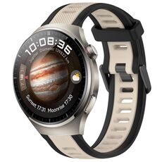 Per Huawei Watch 4 22mm cinturino in silicone strutturato bicolore (Starlight + nero)