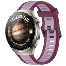 Per Huawei Watch 4 22mm cinturino in silicone strutturato bicolore (viola)