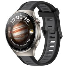 Per Huawei Watch 4 Pro 22mm cinturino in silicone strutturato bicolore (grigio + nero)
