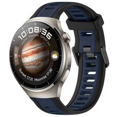 Per Huawei Watch 4 Pro 22mm cinturino in silicone strutturato bicolore (blu notte + nero)