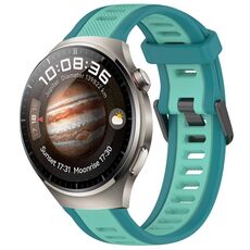 Per Huawei Watch 4 Pro 22mm cinturino in silicone strutturato bicolore (verde acqua)