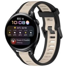 Per Huawei Watch 3 22mm cinturino in silicone strutturato bicolore (Starlight + nero)