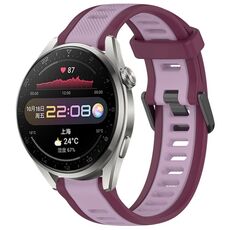 Per Huawei Watch 3 Pro 22mm cinturino in silicone strutturato bicolore (viola)