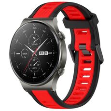Per Huawei GT2 Pro 22mm cinturino in silicone strutturato bicolore (rosso + nero)