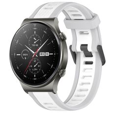 Per Huawei GT2 Pro 22mm cinturino in silicone strutturato bicolore (bianco + grigio)