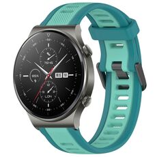 Per Huawei GT2 Pro 22 mm cinturino in silicone strutturato bicolore (verde acqua)