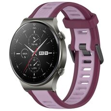 Per Huawei GT2 Pro 22 mm cinturino in silicone strutturato bicolore (viola)