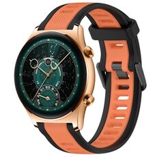 Per Honor Watch GS 4 22mm cinturino in silicone strutturato bicolore (arancione + nero)