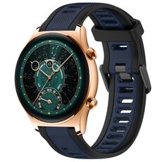 Per Honor Watch GS 4 22mm cinturino in silicone strutturato bicolore (blu notte + nero)