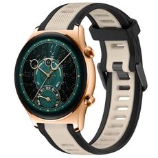 Per Honor Watch GS 4 22mm cinturino in silicone strutturato bicolore (Starlight + nero)
