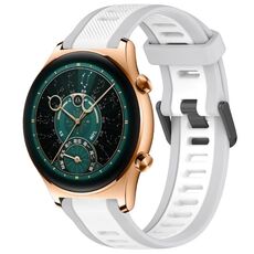 Per Honor Watch GS 4 22mm cinturino in silicone strutturato bicolore (bianco + grigio)