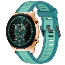Per Honor Watch GS 4 22mm cinturino in silicone strutturato bicolore (verde acqua)