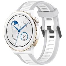 Per Huawei Watch GT3 Pro 43mm 20mm cinturino in silicone strutturato bicolore (bianco + grigio)