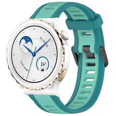 Per Huawei Watch GT3 Pro 43mm 20mm cinturino in silicone strutturato bicolore (verde acqua)