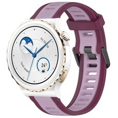 Per Huawei Watch GT3 Pro 43mm 20mm cinturino in silicone strutturato bicolore (viola)