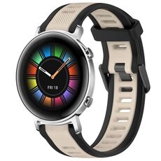 Per Huawei Watch GT2 42mm 20mm cinturino in silicone strutturato bicolore (Starlight + nero)