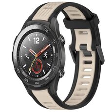 Per Huawei Watch 2 Cinturino in silicone strutturato bicolore da 20 mm (Starlight + Nero)