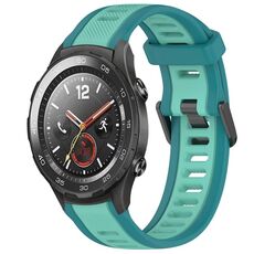 Per Huawei Watch 2 Cinturino in silicone strutturato bicolore da 20 mm (verde acqua)
