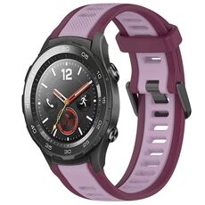 Per Huawei Watch 2 Cinturino in silicone strutturato bicolore da 20 mm (viola)