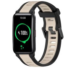 Per Honor Watch ES 20mm cinturino in silicone strutturato bicolore (Starlight + nero)
