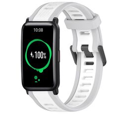 Per Honor Watch ES 20mm cinturino in silicone strutturato bicolore (bianco + grigio)