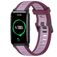 Per Honor Watch ES 20mm cinturino in silicone strutturato bicolore (viola)